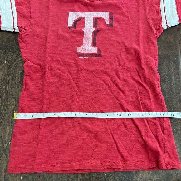 Women’s small forty-seven Texas Rangers shirt - small holes in front bottom - Picture 5 of 7